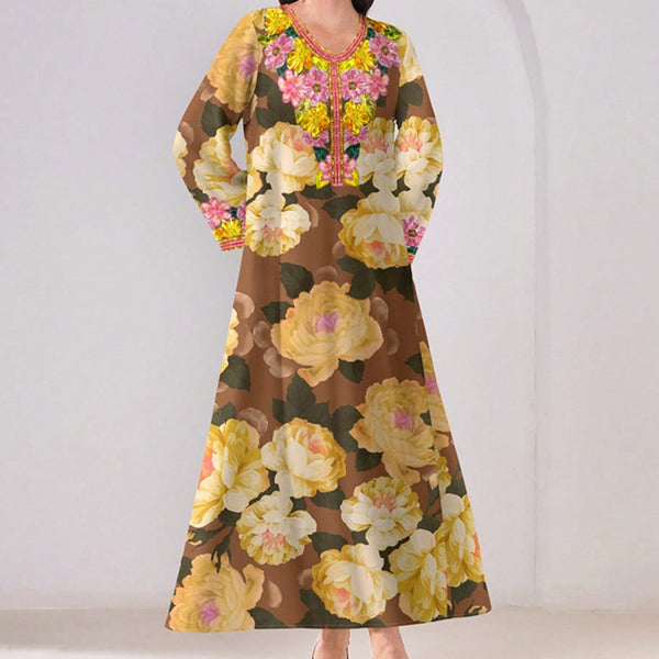 Floral V-Neck Maxi Dress