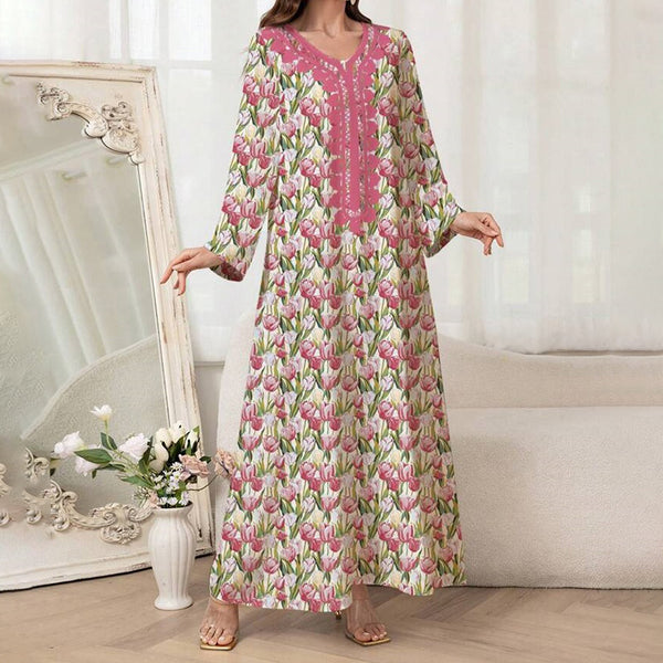 A-Line Floral Maxi Dress