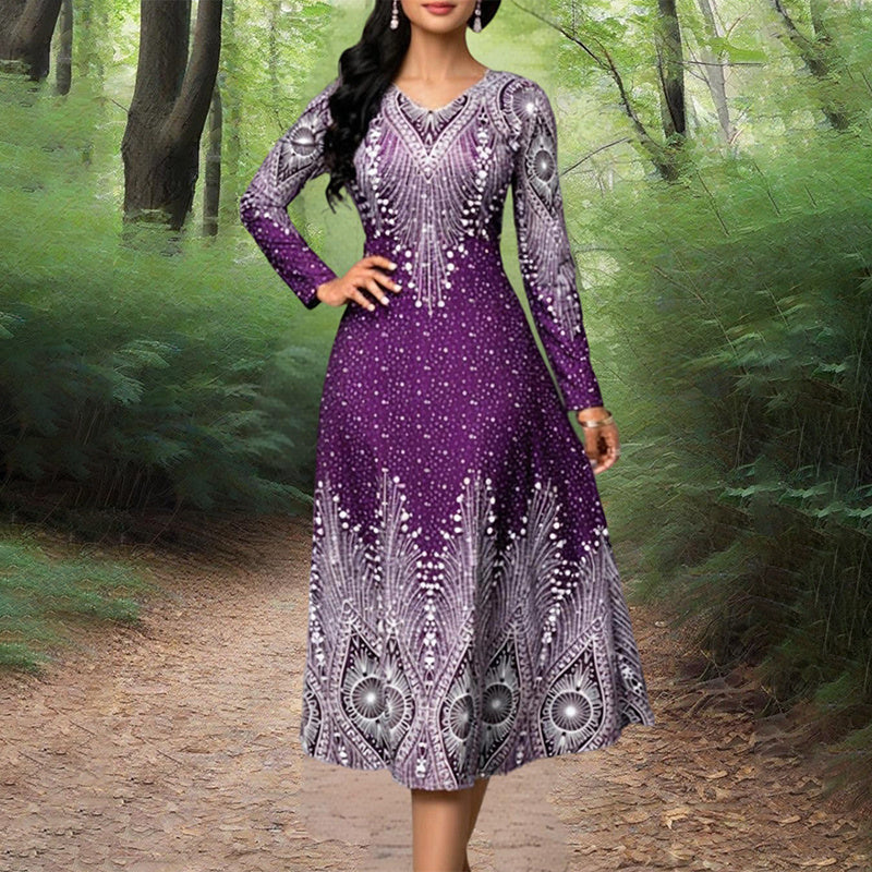 Long Sleeve Party Maxi Dress