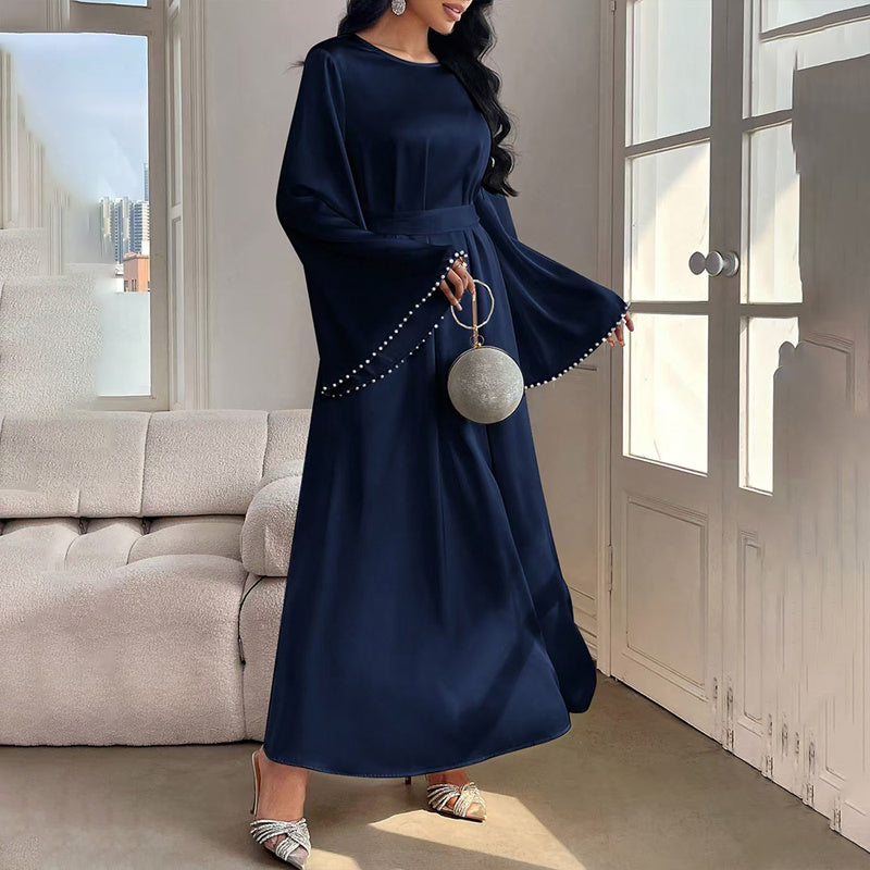 Pearl Cuff Maxi Abaya Dress