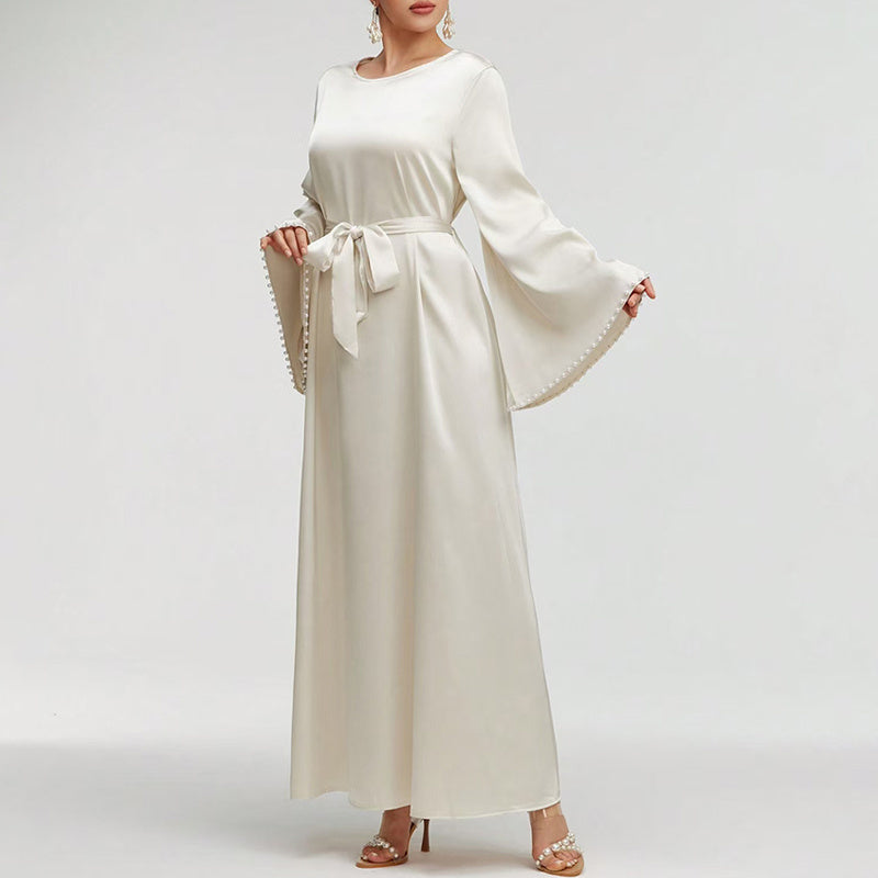Pearl Cuff Maxi Abaya Dress