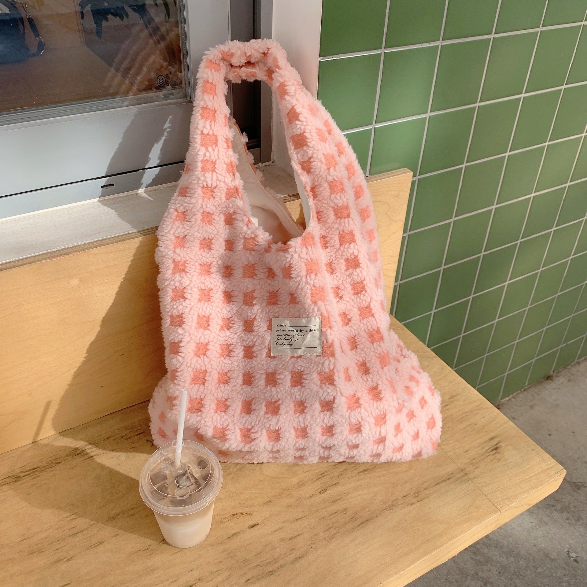 Waffle Flannel Tote Bag