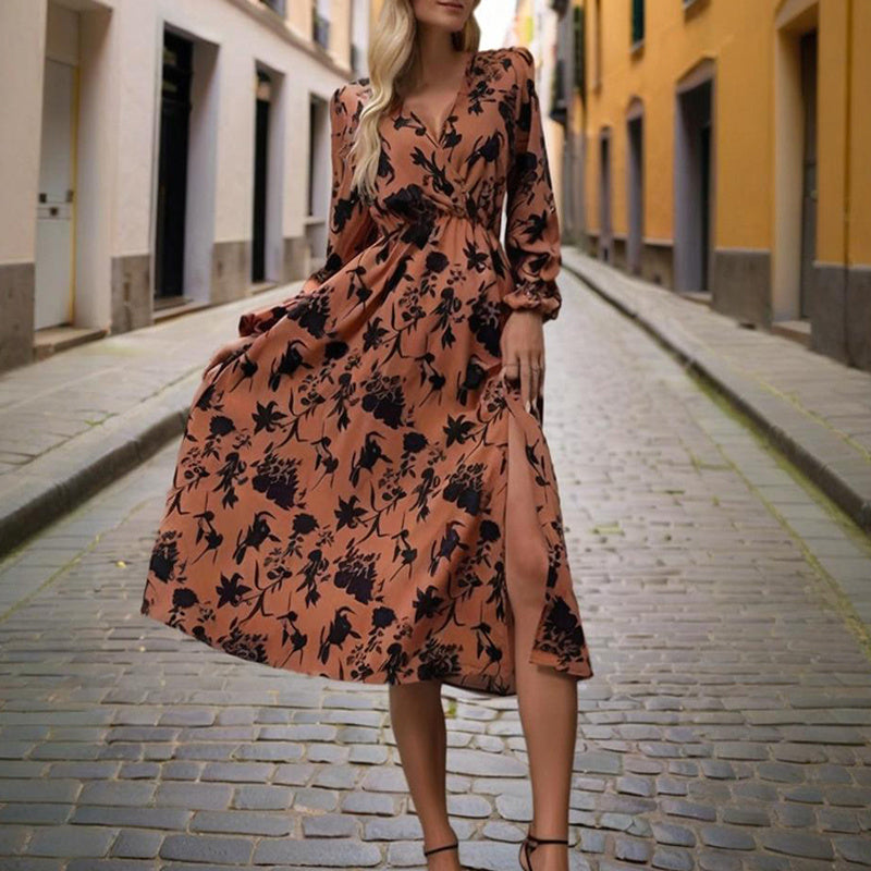 Boho Floral V-Neck Maxi Dress