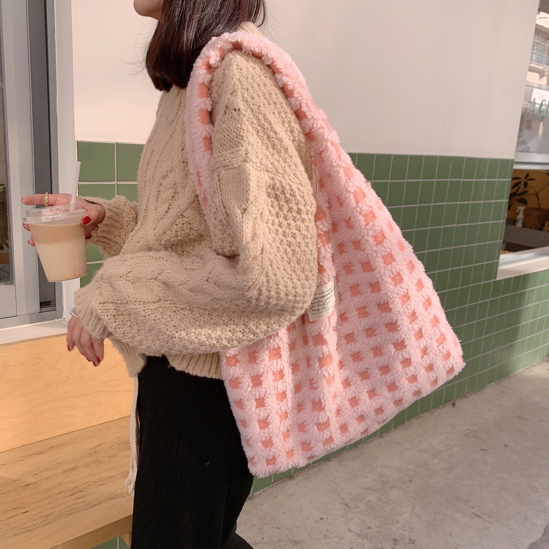 Waffle Flannel Tote Bag