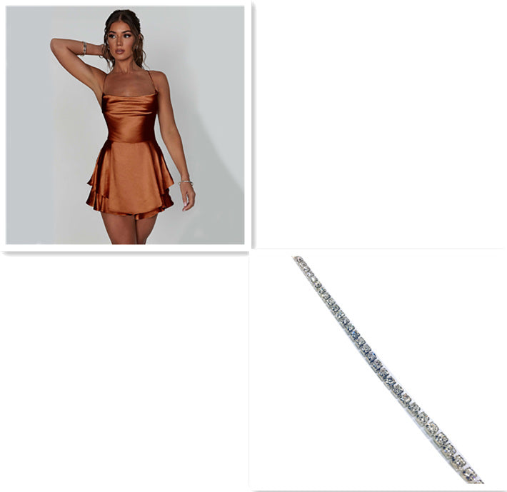 Backless Lace-Up A-Line Dress