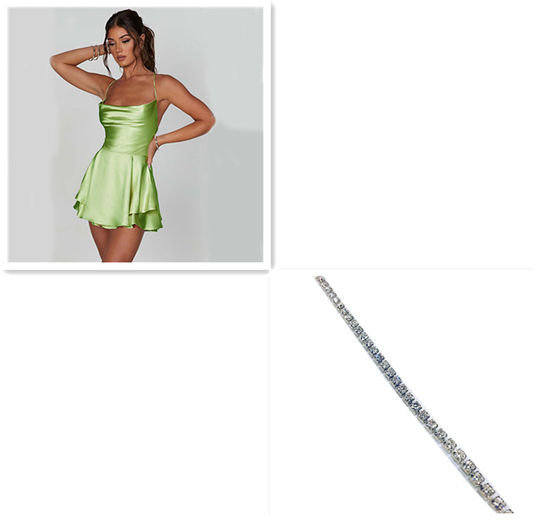 Backless Lace-Up A-Line Dress