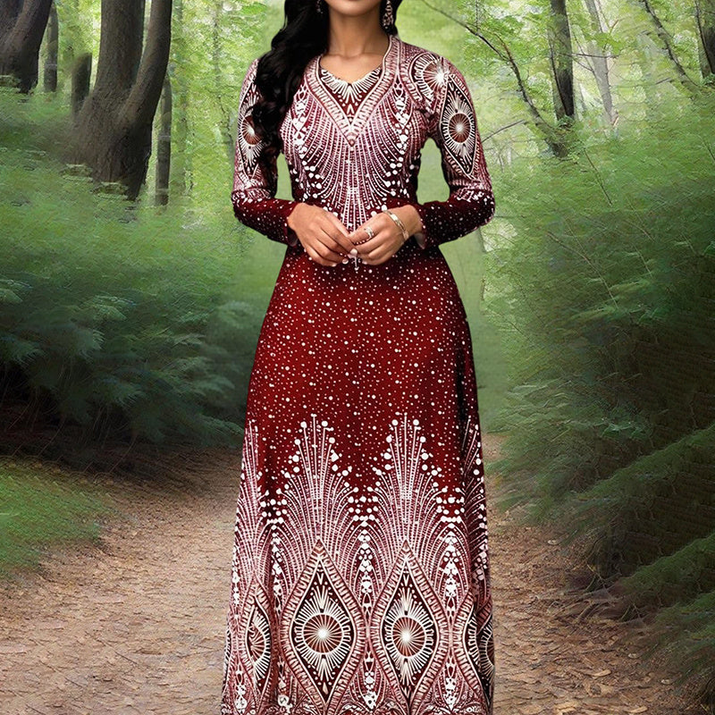 Long Sleeve Party Maxi Dress