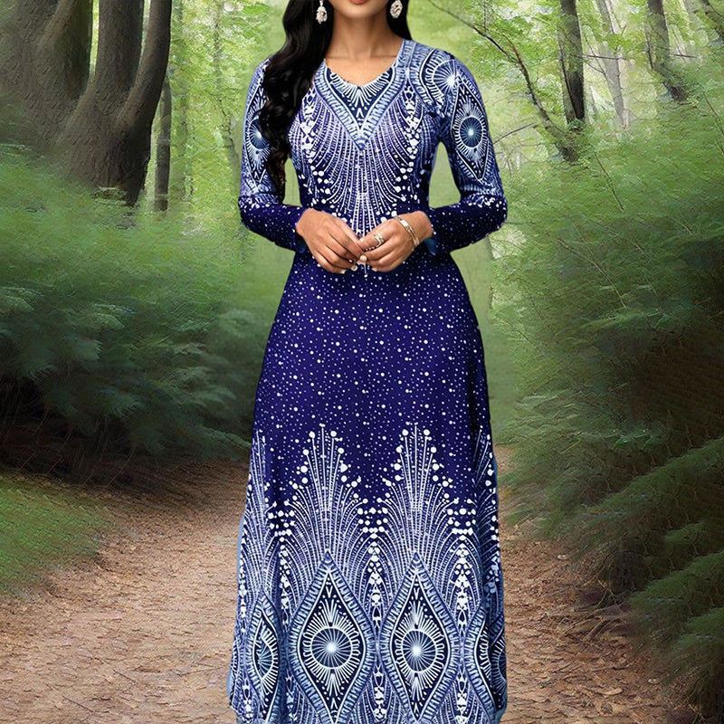 Long Sleeve Party Maxi Dress