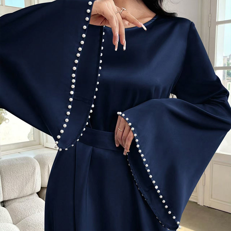 Pearl Cuff Maxi Abaya Dress