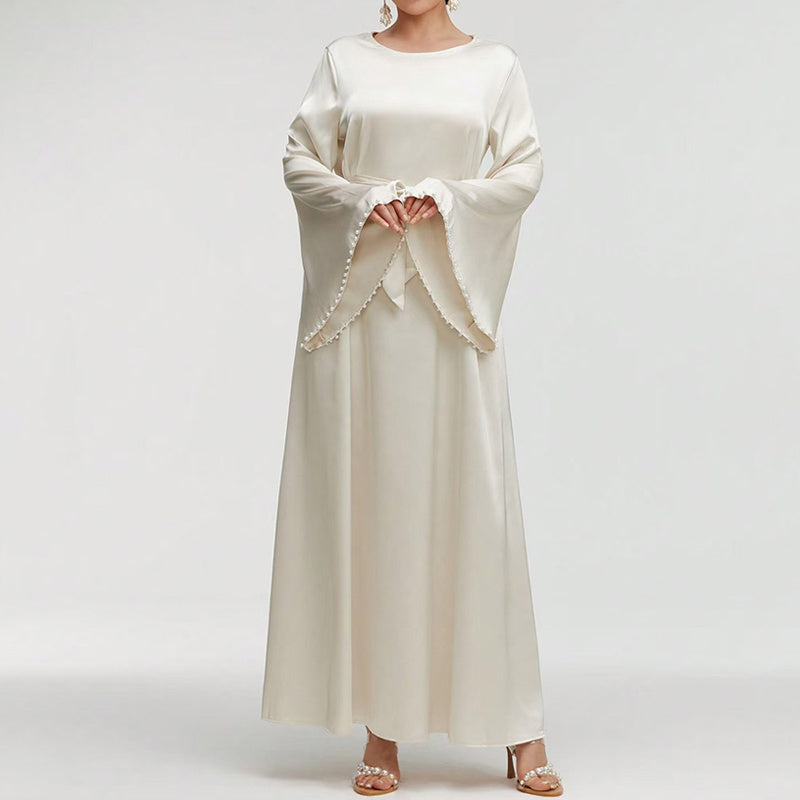 Pearl Cuff Maxi Abaya Dress