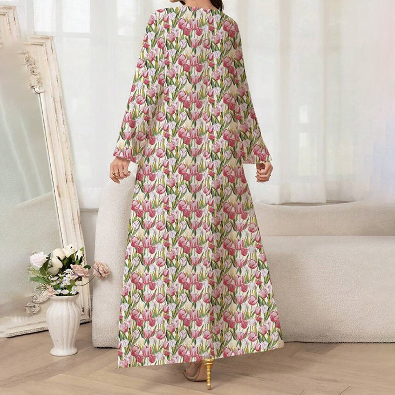 A-Line Floral Maxi Dress