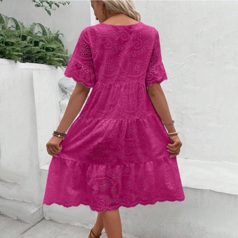 Round Neck A-Line Dress