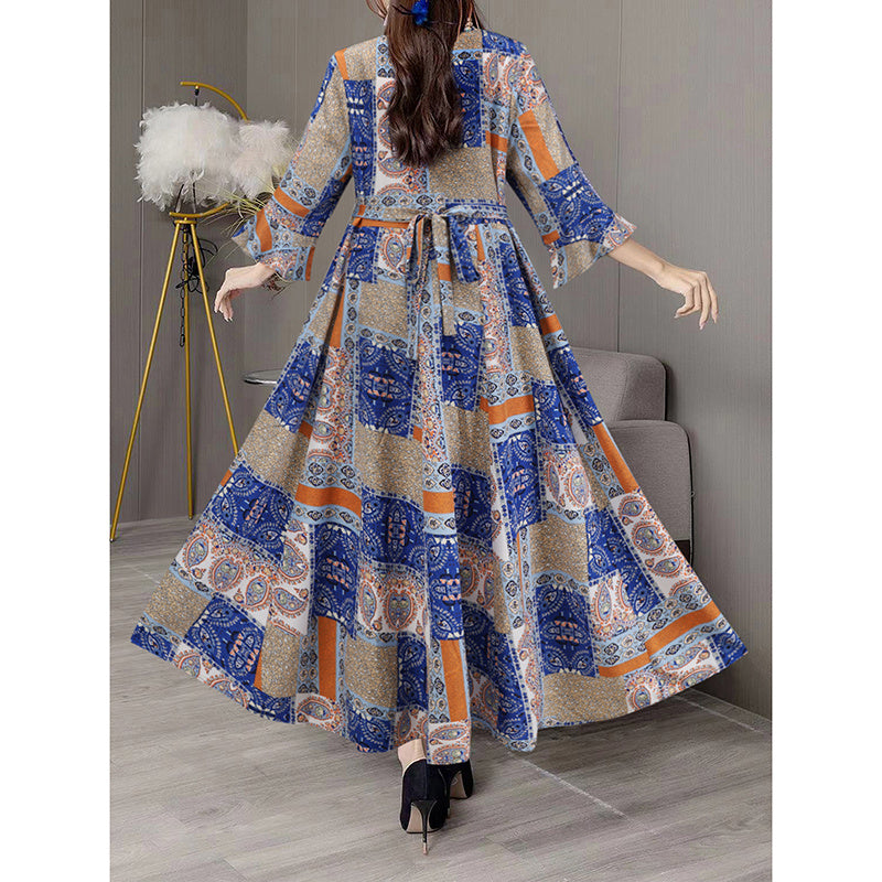 V-Neck Embroidered Maxi