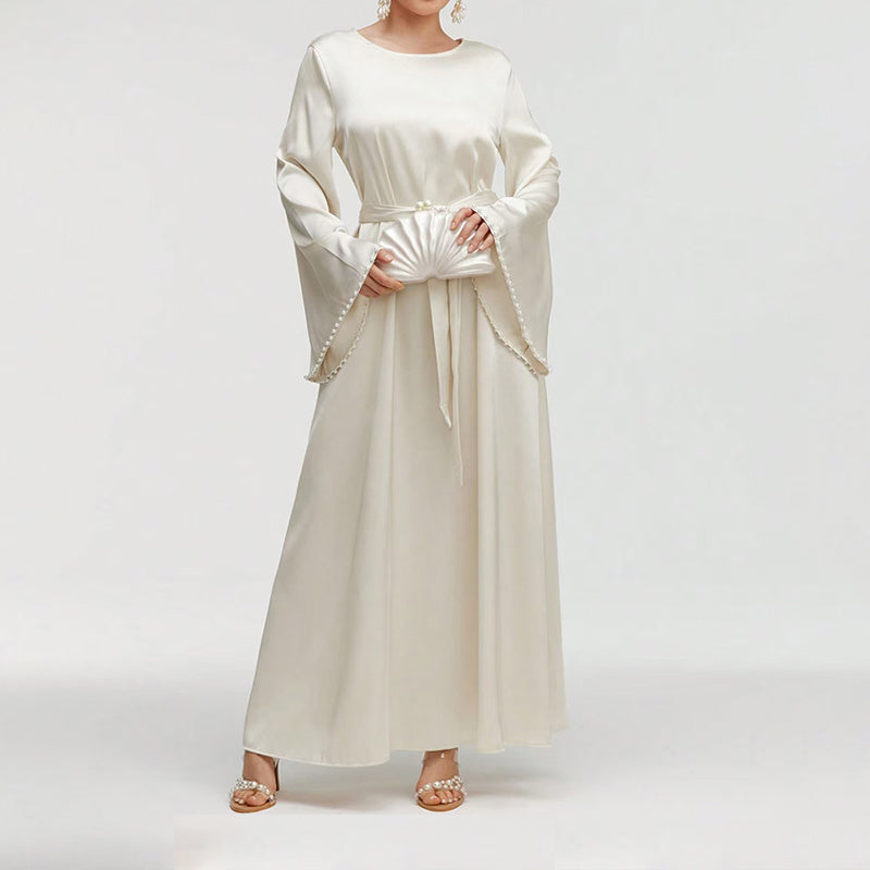 Pearl Cuff Maxi Abaya Dress
