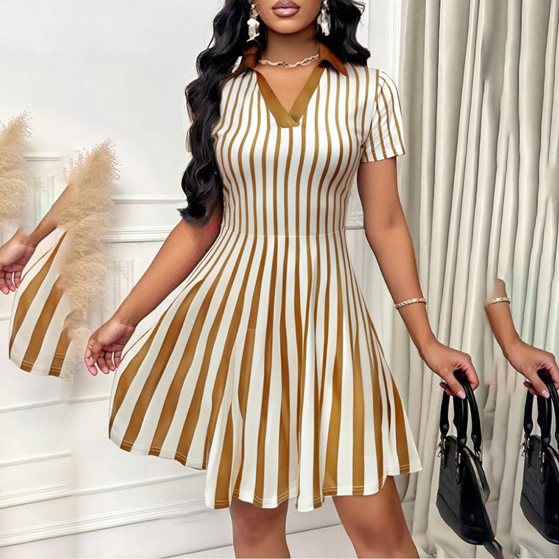 V-Neck A-Line Polo Dress – TrendFit