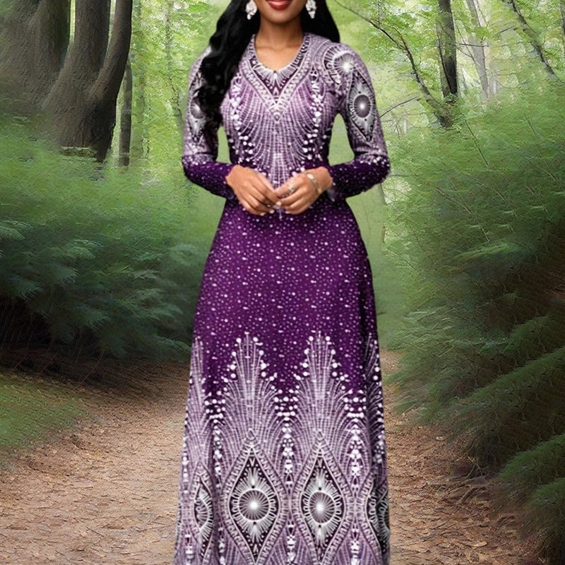 Long Sleeve Party Maxi Dress