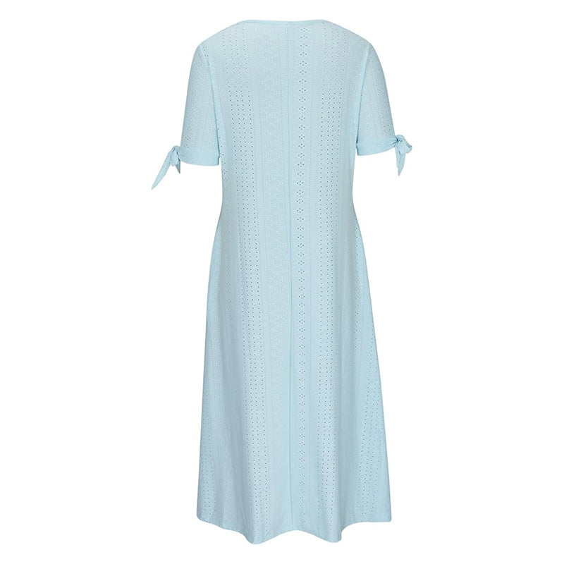 Eyelet V-Neck Maxi Dress