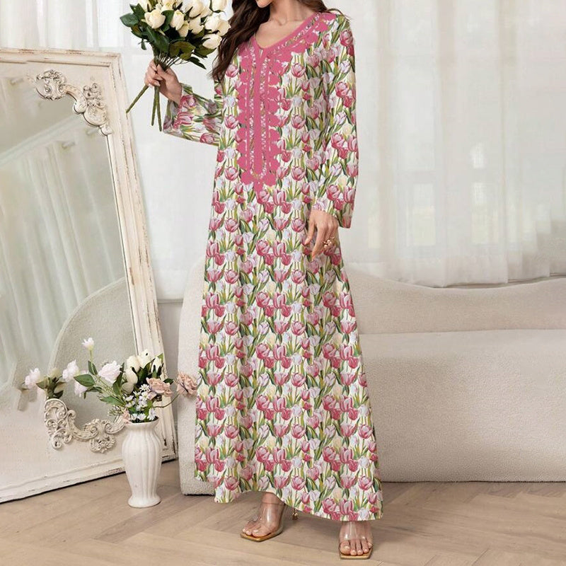 A-Line Floral Maxi Dress