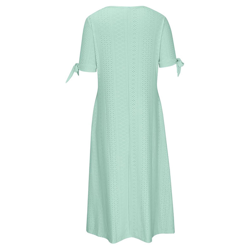 Eyelet V-Neck Maxi Dress