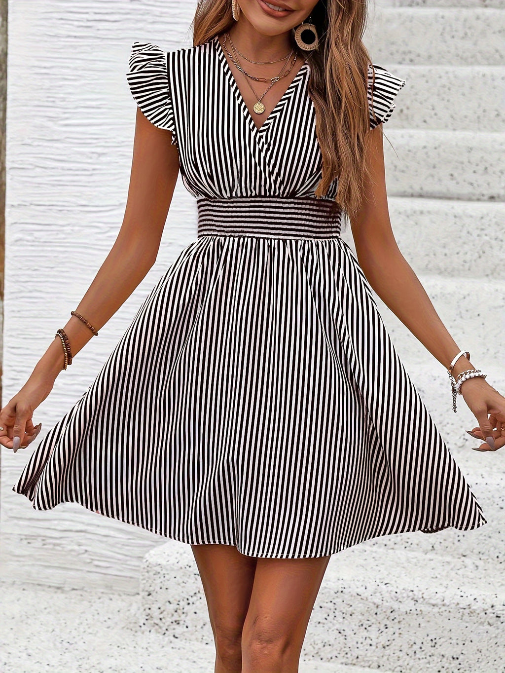 V-Neck Summer Mini Dress