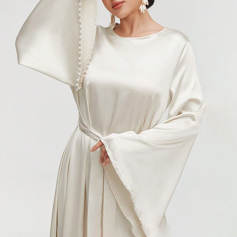 Pearl Cuff Maxi Abaya Dress