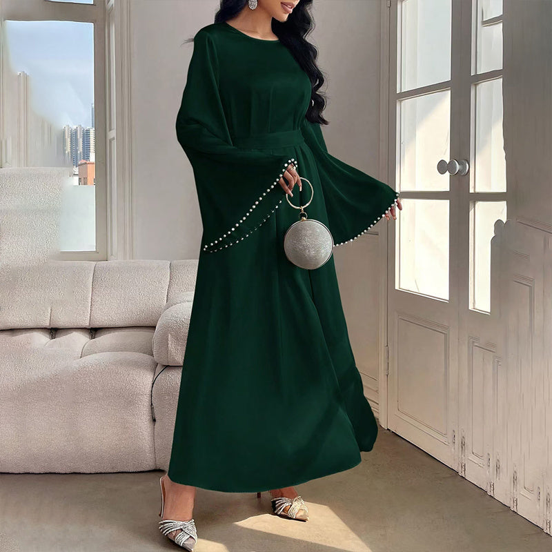 Pearl Cuff Maxi Abaya Dress