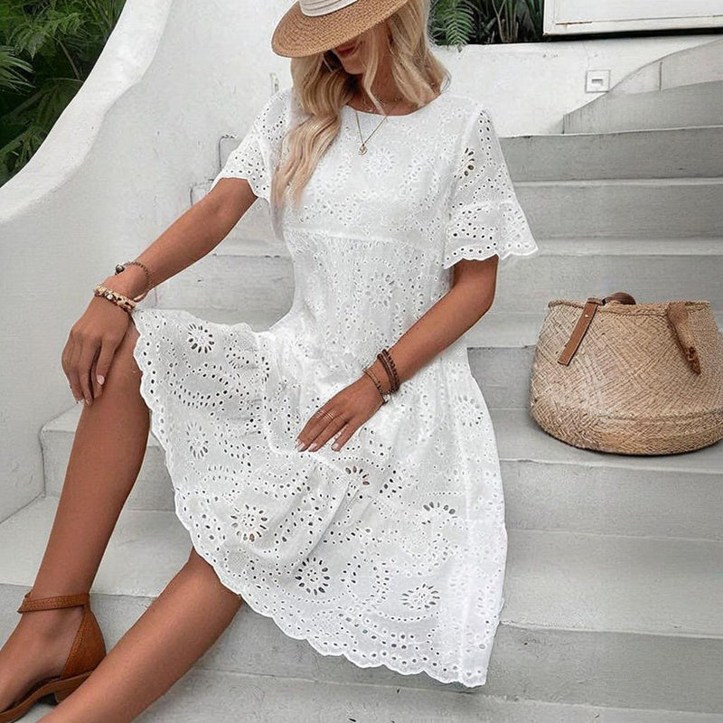 Round Neck A-Line Dress