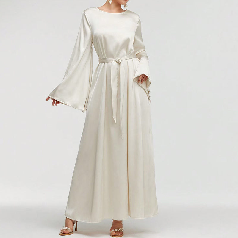 Pearl Cuff Maxi Abaya Dress