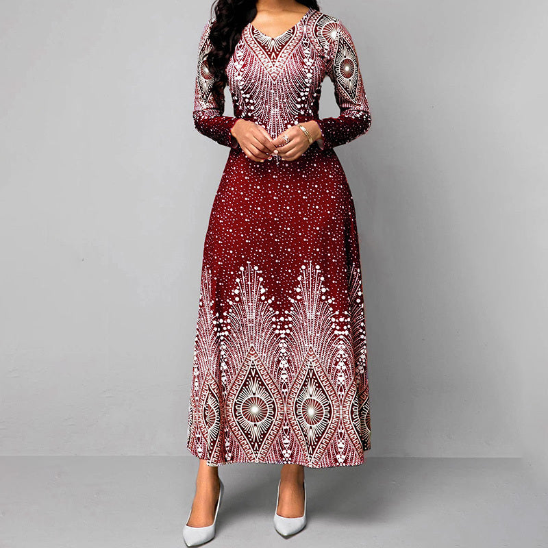 Long Sleeve Party Maxi Dress