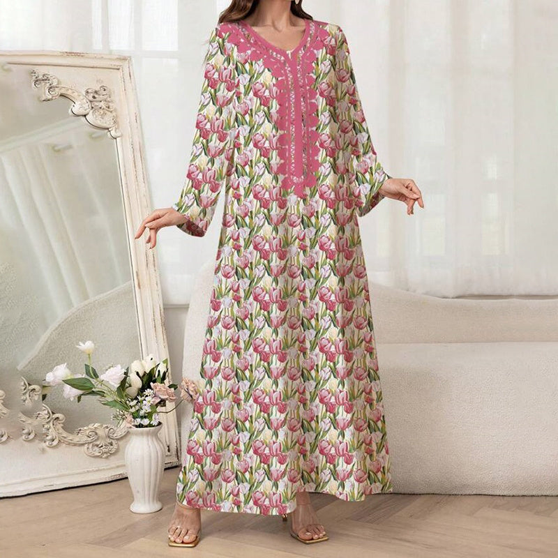 A-Line Floral Maxi Dress