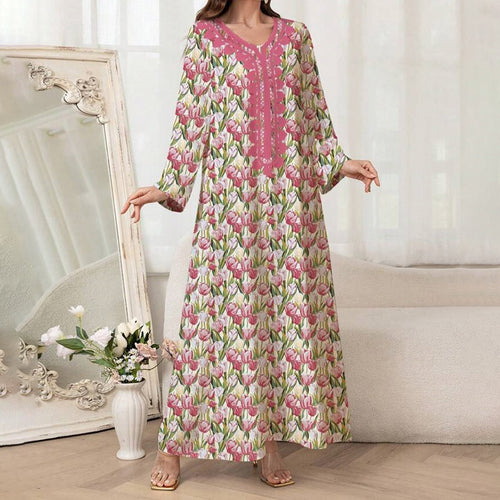 A-Line Floral Maxi Dress