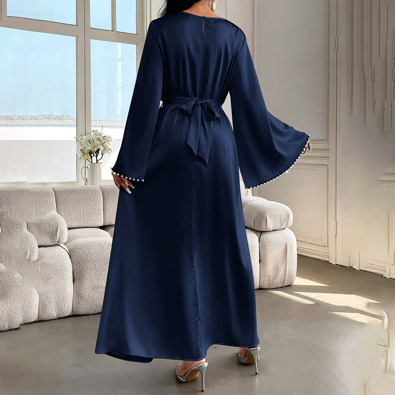 Pearl Cuff Maxi Abaya Dress