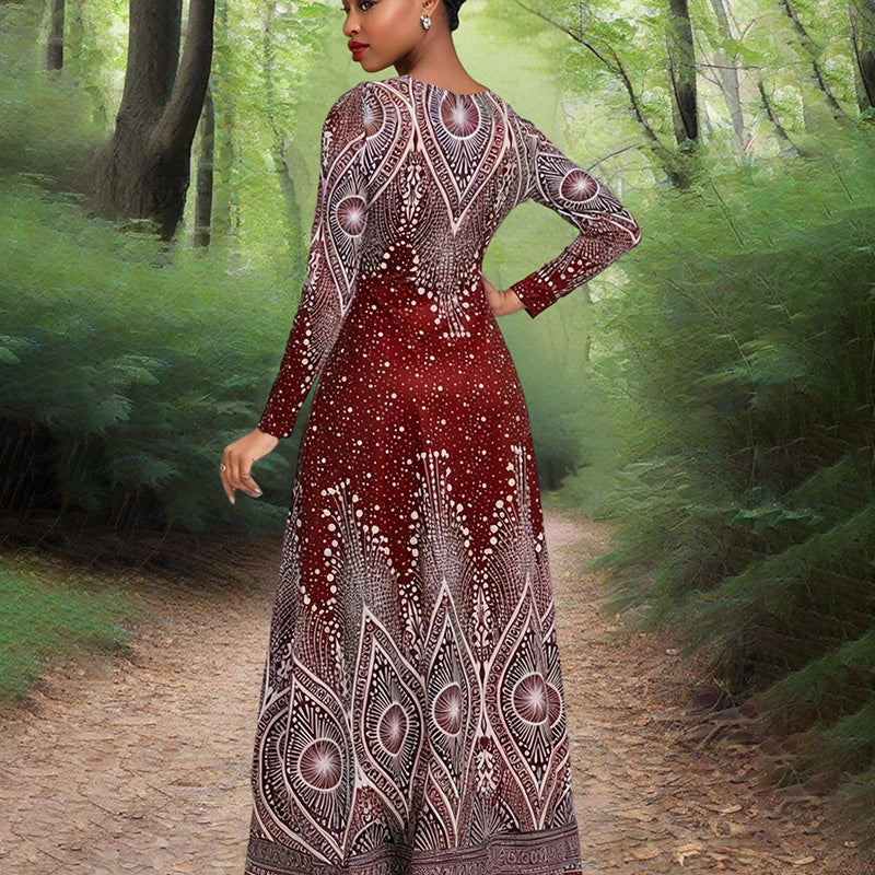 Long Sleeve Party Maxi Dress