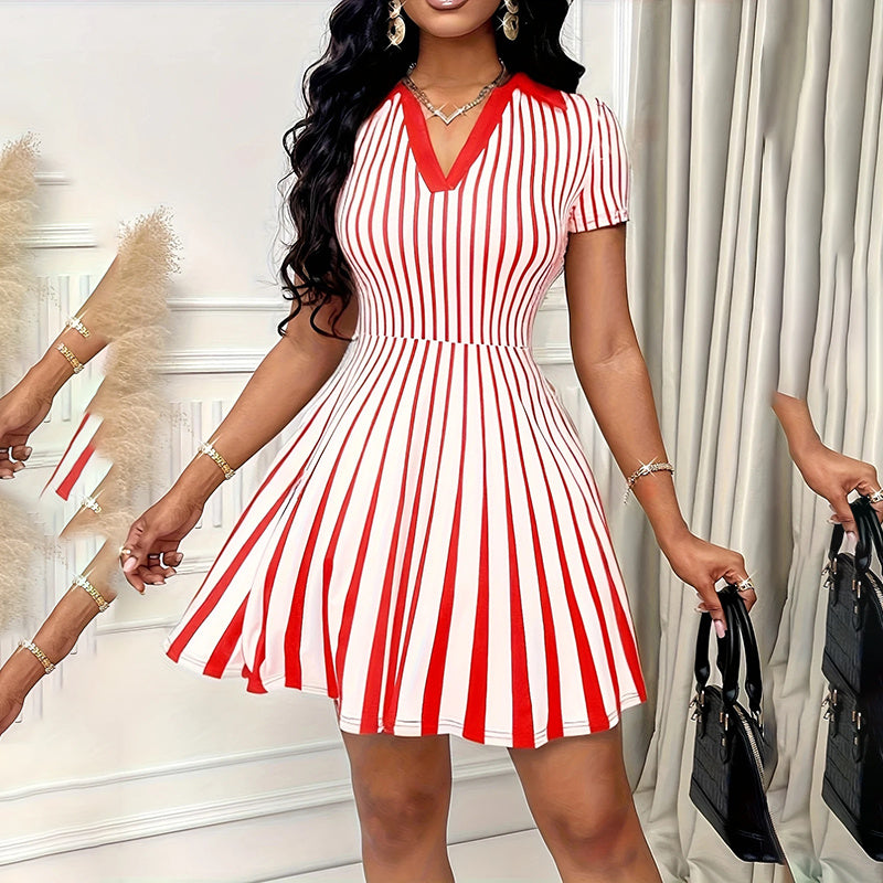 V-Neck A-Line Polo Dress – TrendFit