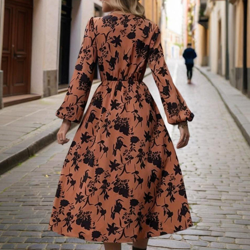 Boho Floral V-Neck Maxi Dress