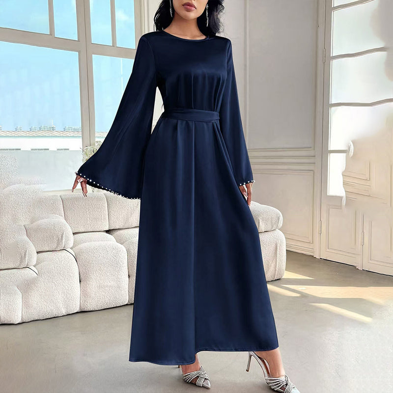 Pearl Cuff Maxi Abaya Dress