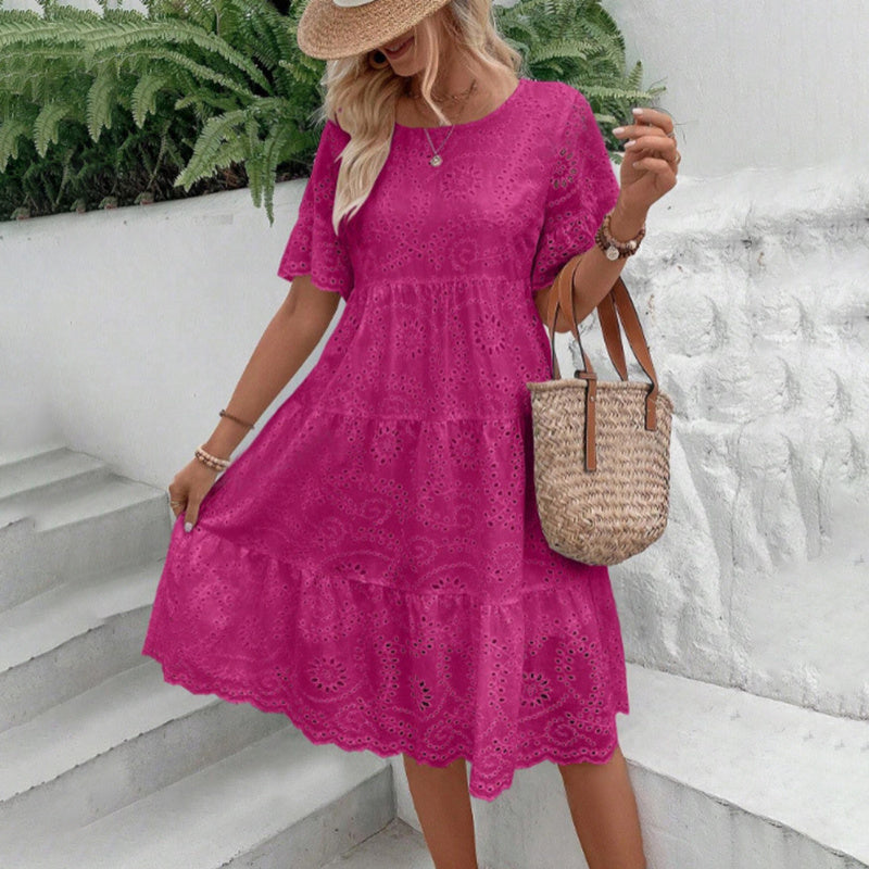 Round Neck A-Line Dress