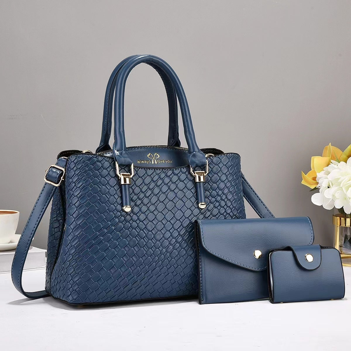 Woven Three-Piece Tote Set