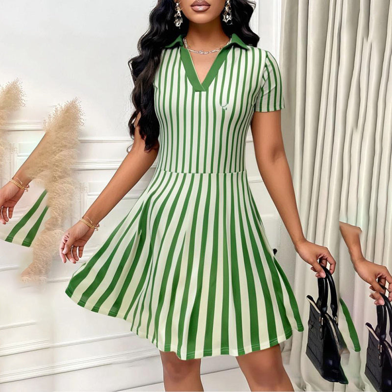 V-Neck A-Line Polo Dress – TrendFit