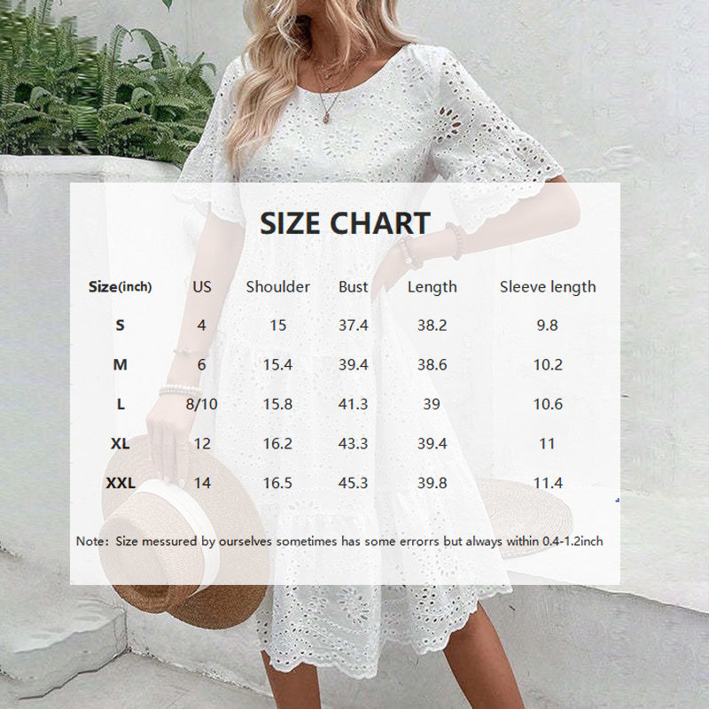 Round Neck A-Line Dress
