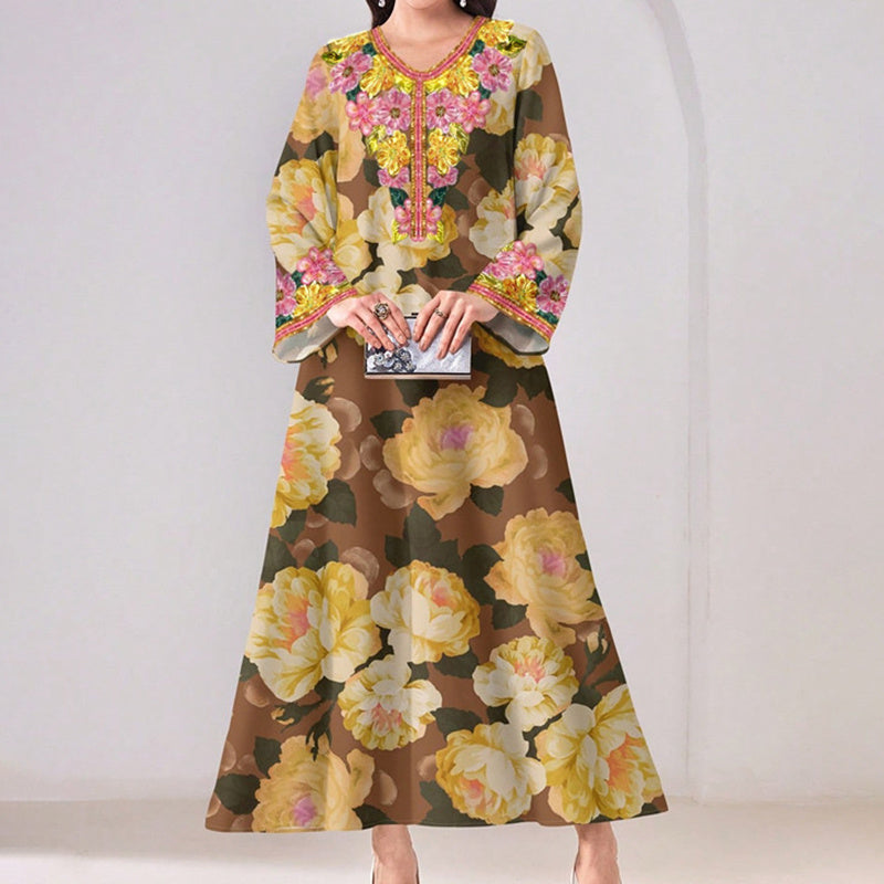Floral V-Neck Maxi Dress