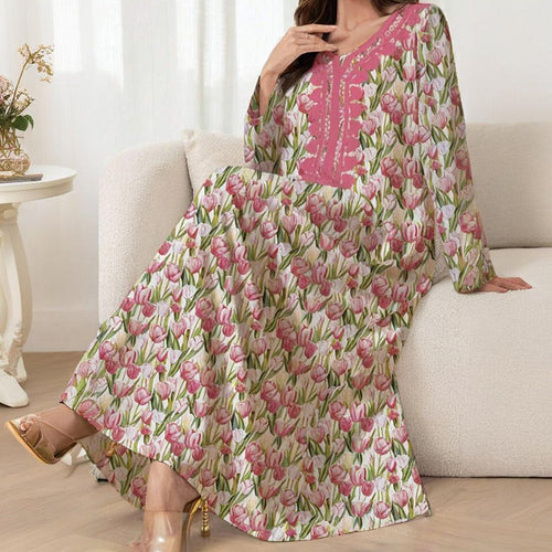 A-Line Floral Maxi Dress