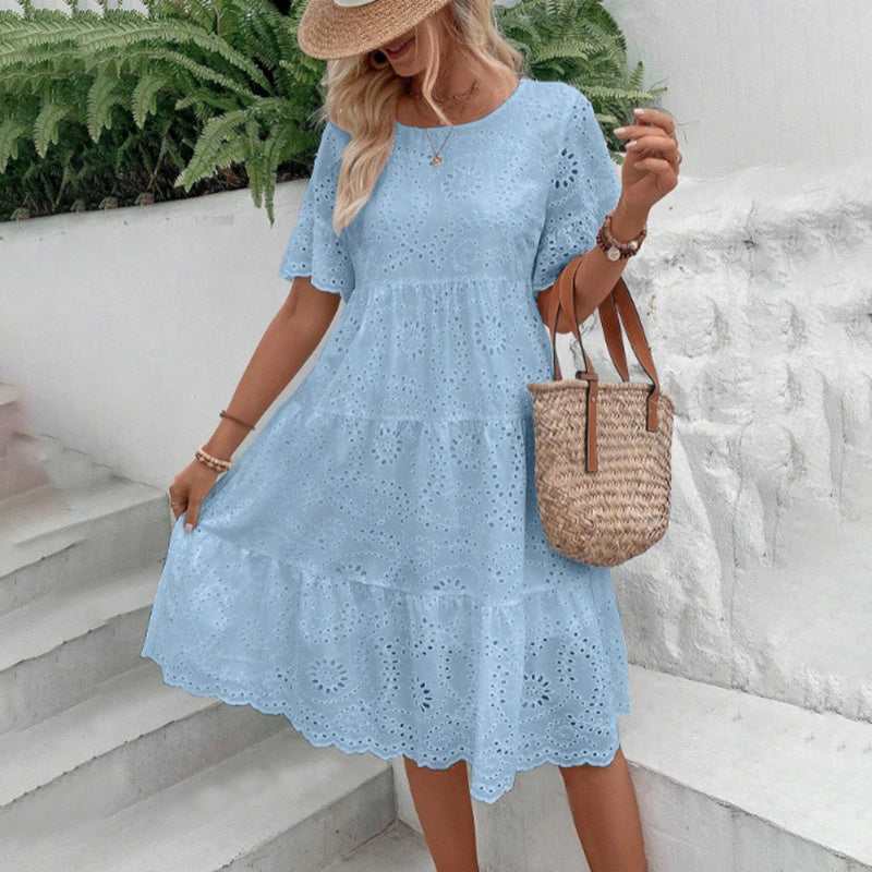Round Neck A-Line Dress